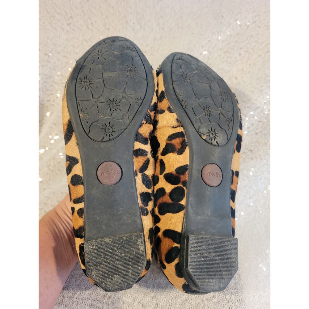 Me Too‎ 7.5M Women Leopard Print Faux Calf Hair Studded Toe Ballerina Flats - Picture 5 of 5